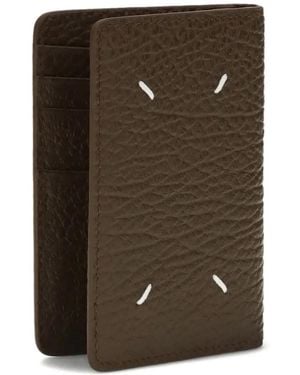 Maison Margiela Four-Stitch Leather Card Holder - Green