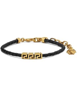 Versace Greca Armband Aus Leder - Weiß