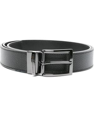Emporio Armani "Tongue" Belt - Black