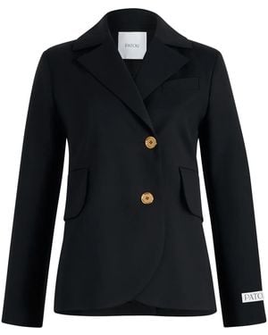 Patou Belted Twill Blazer - Black