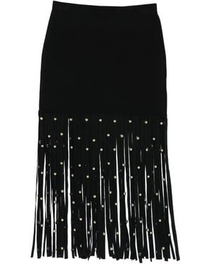 Jonathan Simkhai Fringed Embellished Midi Skirt - Black