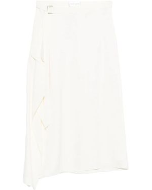 Christian Wijnants Buckle Draped Midi Skirt - White