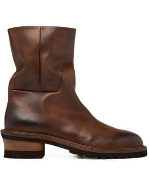 Marsèll Burnished Leather Boots - Brown