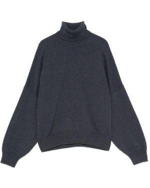 Brunello Cucinelli Stehkragen-Strick Mit Monili-Kette - Blau