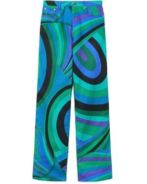 PUCCI Iride-Patterned Trousers - Blue