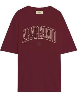 A PAPER KID Jersey Round-Neck T-Shirt - Red