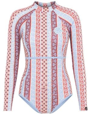 Rip Curl Costume Intero Coastal Instinct Con Stampa Grafica - Bianco