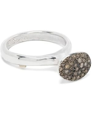 Rosa Maria Ehering Aus Sterlingsilber Mit Diamanten - Weiß