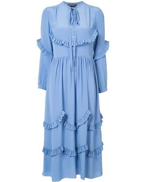 Rochas Ruffle Trim Dress - Blue
