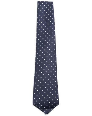 Kiton Polka-Dot Silk Tie - Blue
