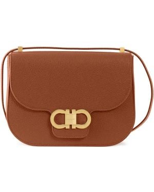 Ferragamo ダブルガンチーニ ショルダーバッグ ミニ - ブラウン