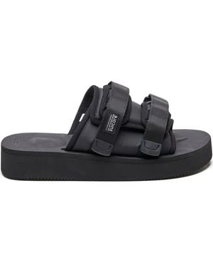 Suicoke Logo-Patch Platform Sandals - Black