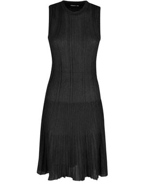 FEDERICA TOSI Robe Mi-Longue Côtelée À Design Sans Manches - Black