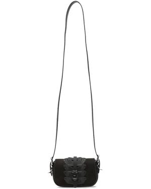 Innerraum Sculptural-Overlay Suede Shoulder Bag - White