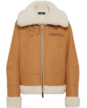 DSquared² Easy Faux-Shearling Jacket - Brown
