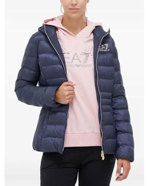 EA7 Hooded Logo Jacket - Blue