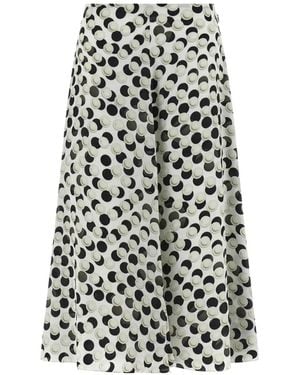 Fendi Jacquard Polka-Dot Midi Skirt - White