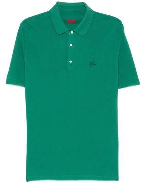 Isaia Logo-Embroidered Polo Shirt - Green