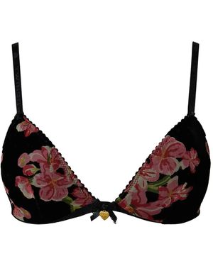 Twinset Velvet Triangle Bra - Brown
