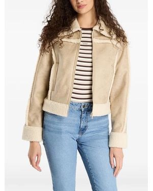 Guess Faux-Shearling Trim Jacket - Blue