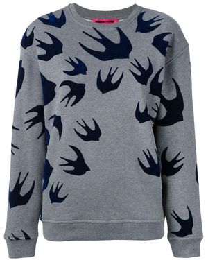 McQ Sudadera con motivo de golondrinas - Gris