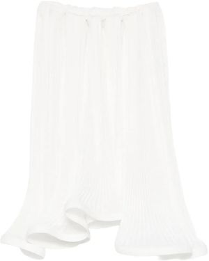 ROWEN ROSE Pleated Midi Skirt - White