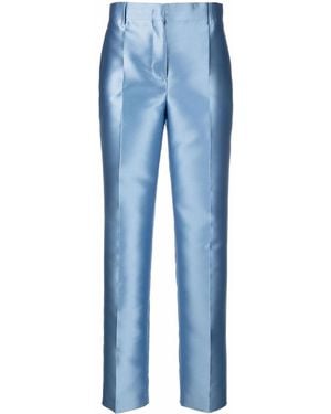 Alberta Ferretti Satin Finish Straight-Leg Pants - Blue