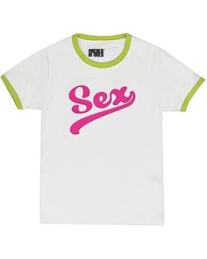 Sp5der T-Shirt À Logo Imprimé Et Détail Anneau - Pink
