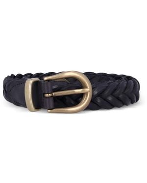 Mancini 1979 Braided Leather Belt - White