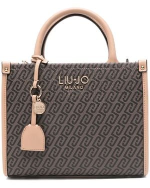 Liu Jo Monogram-Pattern Tote Bag - Gray