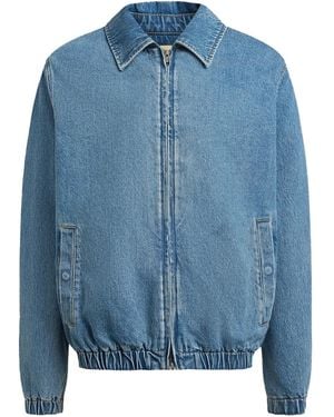 12 STOREEZ Zip Denim Jacket - Blue