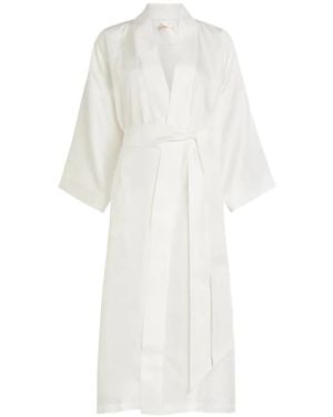 Olivia Von Halle Queenie Tie-Waist Robe - White