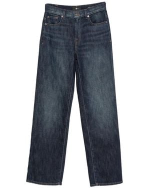 7 For All Mankind Stovepipe Straight-Leg Jeans - Blue