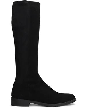 Julie Dee Side-Zip Knee-High Boots - Black