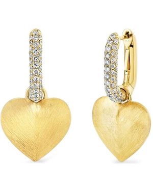 SHAY Diamond Heart Earrings - Metallic