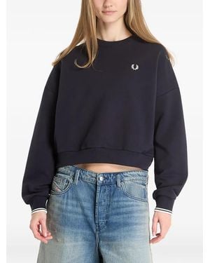 Fred Perry Sudadera Con Logo Bordado - Azul