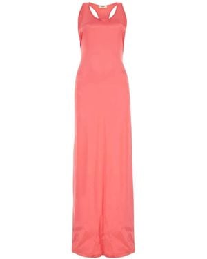 Fendi Satin Long Dress - Pink