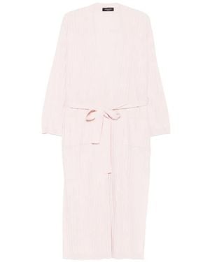 Fabiana Filippi Cardigan Côtelé À Taille Ceinturée - Pink