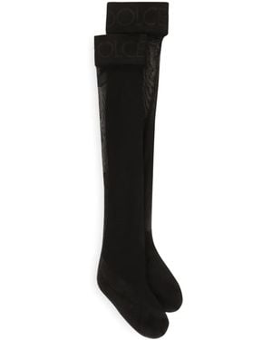 Dolce & Gabbana Logo Thigh-Highs - Black