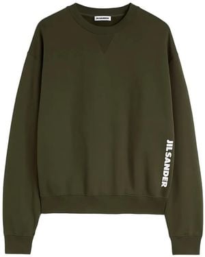 Jil Sander Cotton Terry Crew-Neck Sweatshirt - Green