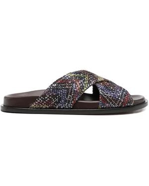 Missoni Criss-Cross-Strap Sandals - Black