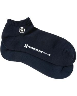 Aape By A Bathing Ape Logo Socks - Blue