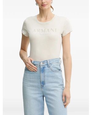 ARMANI EXCHANGE Logo-Lettering T-Shirt - Blue