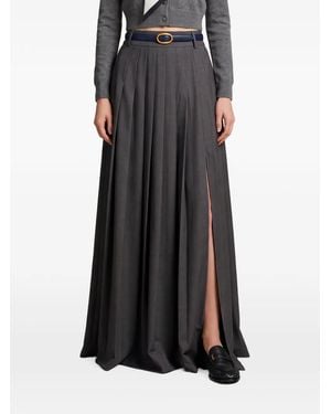 SUTTON NEW YORK Pleated Side-Slit Maxi Skirt - Black
