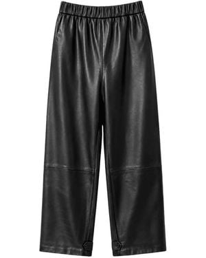 Dusan Nappa Leather Carrot Pants - Black