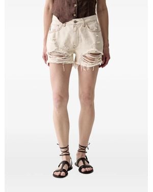Haveone Distressed Frayed Shorts - Natural