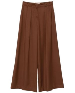 Ermanno Scervino Pleated Wide-Leg Pants - Brown