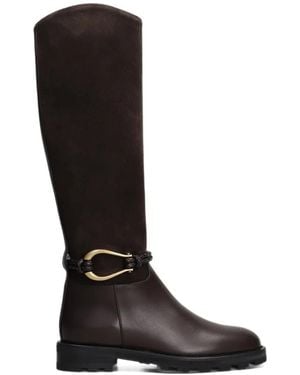 Roberto Festa Morgan Braided-Strap Knee-High Boots - Black