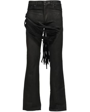 ONRUSH Fringe-Detail Waxed Jeans - Black