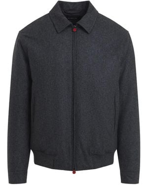 Kiton Zip-Up Wool Jacket - Blue
